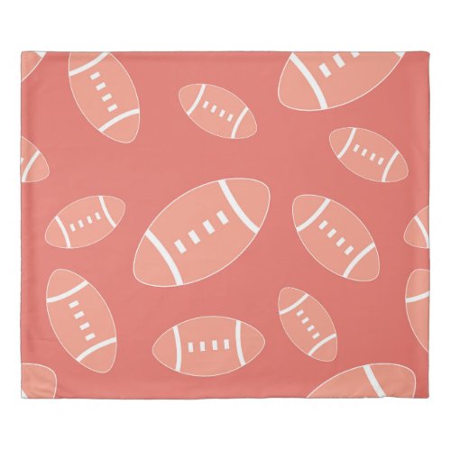 Pink American football rugby pattern Duvet Cover
