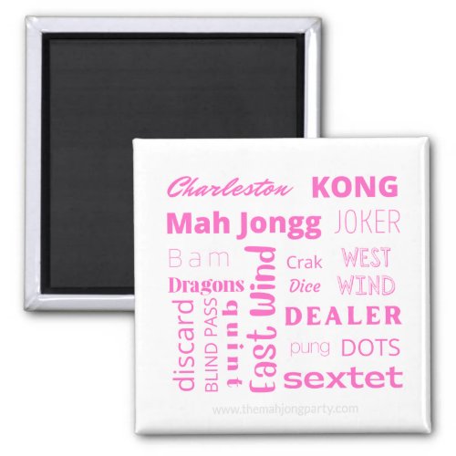 Pink American Mah Jongg magnet 