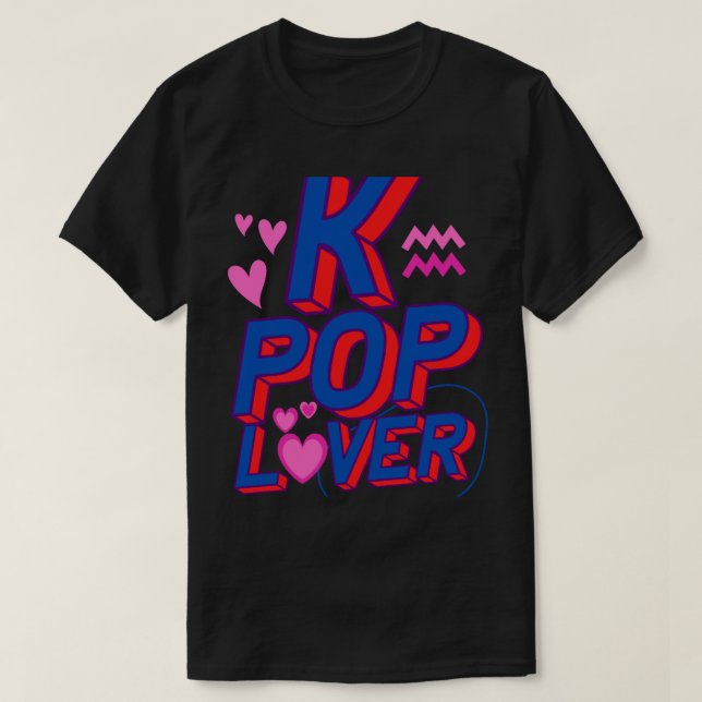 Pink &amp_ Purple Cute K-Pop T-Shirt (Design Front)