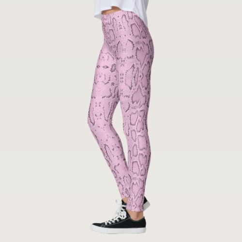 Pink Anaconda Snakeskin Leggings