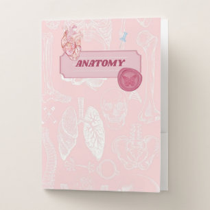 Pink Anatomy Medical Student Aesthetic Design Pocket Folder