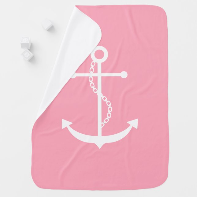 Pink Anchor Baby Blanket (In Situ)