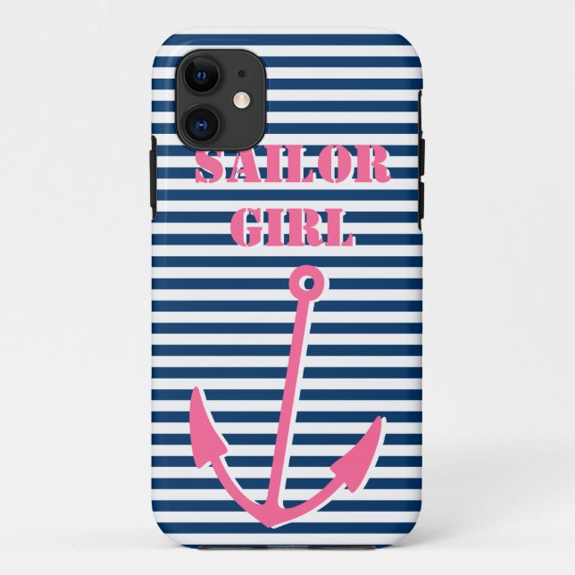 Pink anchor iPhone 5 case | Sailor girl (Back)