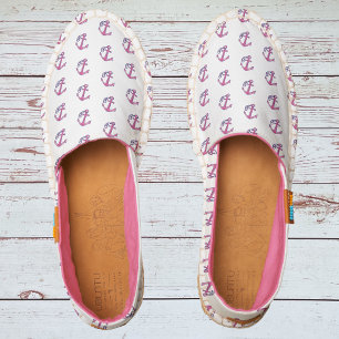 Pink Anchor Nautical / Preppy Summer Boat Coastal Espadrilles