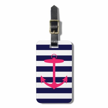 Pink Anchor Silhouette Luggage Tag Pink Anchor Silhouette Luggage Tag