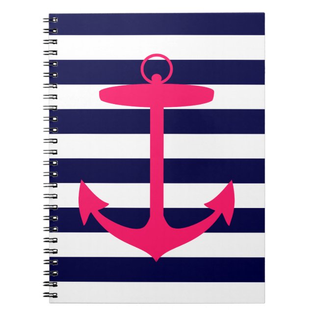 Pink Anchor Silhouette Notebook (Front)