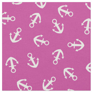 Pink Anchor Fabric Zazzle Pink Anchors Fabric
