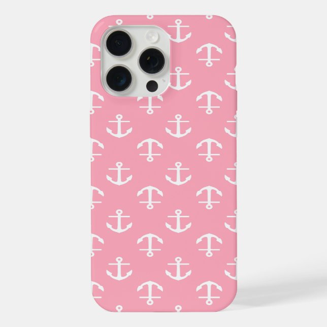 Pink Anchors Pattern Iphone Case (Back)