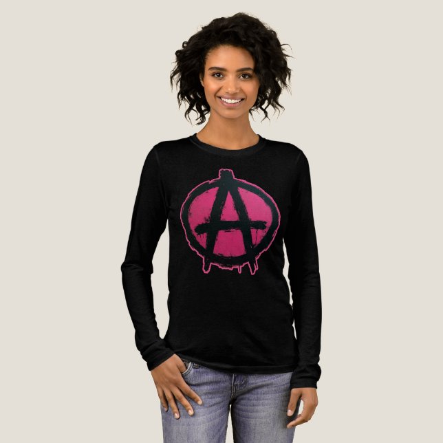 Pink and anarchy!  Tri-Blend shirt (Full Front)
