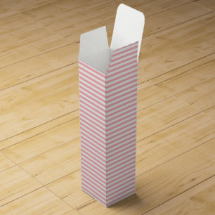 Pink and and White Stripes Pattern Wine Box