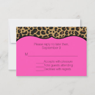 Pink and Animal Print All Purpose RSVP Card