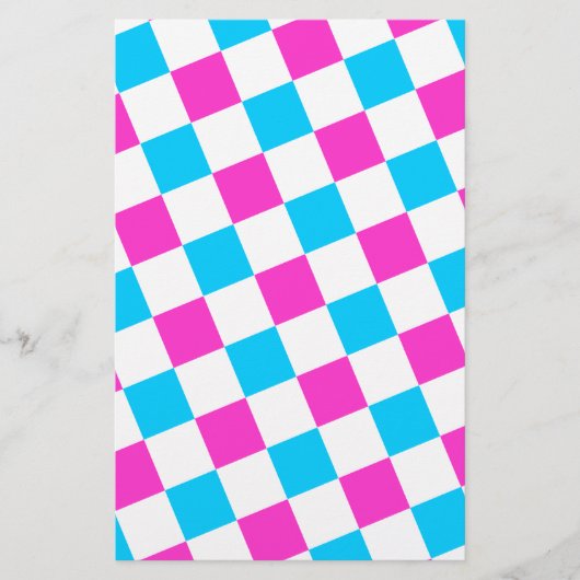 Pink and Aqua Checkerboard (Front)