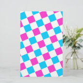 Pink and Aqua Checkerboard (Standing Front)