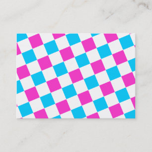 Pink and Aqua Checkerboard Business Card