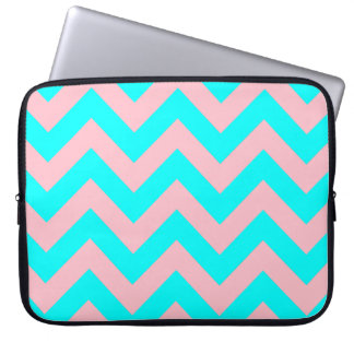 Pink and Aqua Chevron Laptop Sleeve