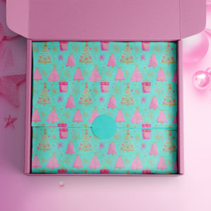Pink and Aqua Festive Christmas Tissue Paper