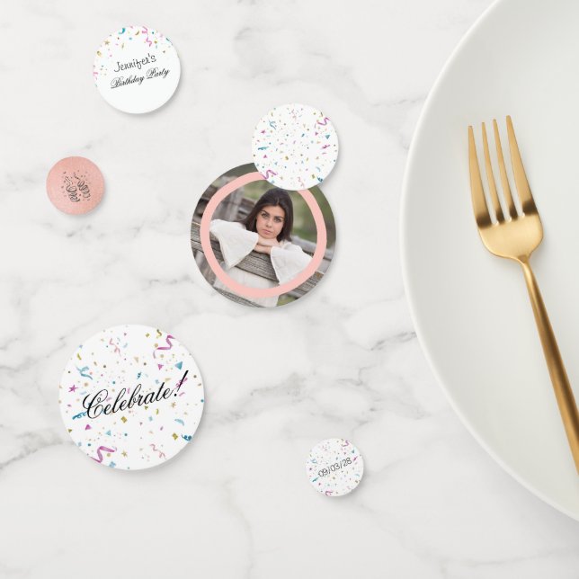 Pink and Aqua Glitter Confetti (Group)