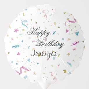 Pink and Aqua Glitter Confetti Balloon