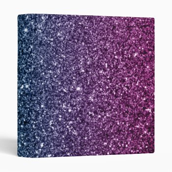 Pink And Aqua Ombre Faux Glitter Binder by OrganicSaturation at Zazzle
