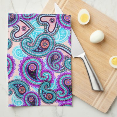 Pink and Aqua Paisley