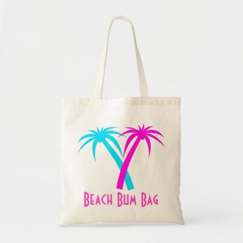 Pink And Aquamarine Palm Trees Canvas Bag by Hannahscloset at Zazzle