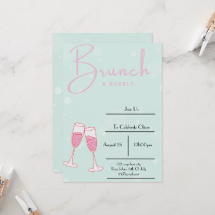 pink and baby blue bridal shower invitation