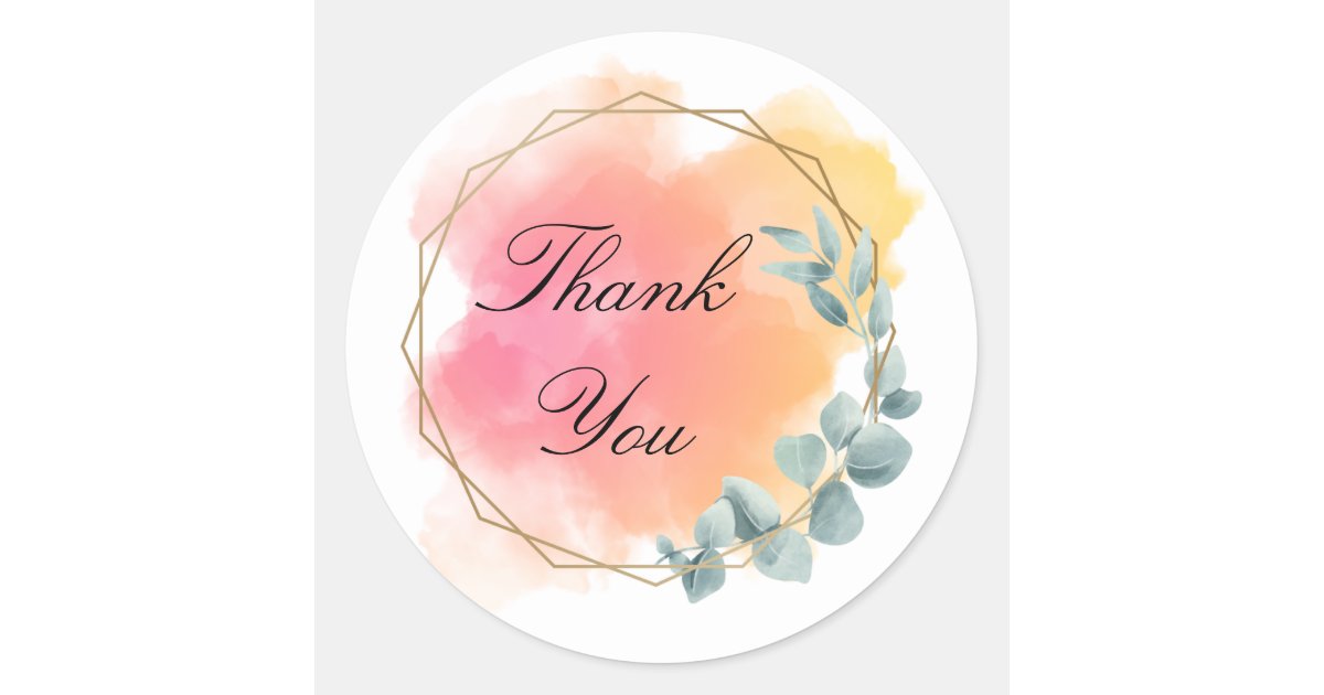 Pink and Beautiful Thank you Sticker