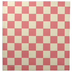 Pink and Beige Checkerboard Cloth Napkin