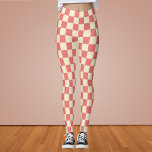 Pink and Beige Checkerboard Leggings<br><div class="desc">Pink and Beige Checkerboard</div>