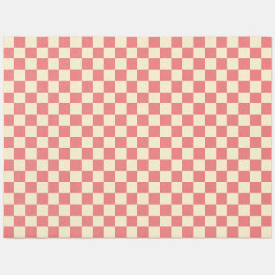 Pink and Beige Checkerboard Outdoor Rug
