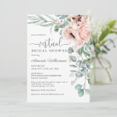 Pink and Beige Floral Virtual Bridal Shower Invitation (Standing Front)