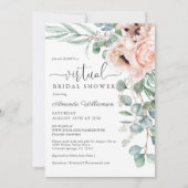 Pink and Beige Floral Virtual Bridal Shower Invitation (Front)