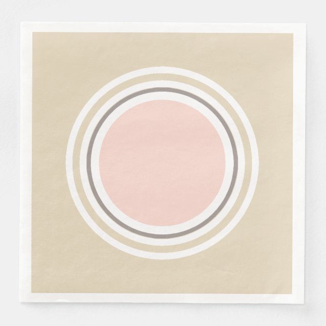 Pink and Beige Paper Napkins (Front)