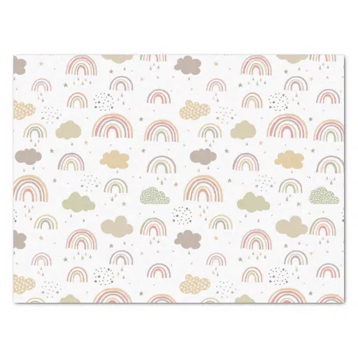 Pink and Beige Rainbow Pattern Tissue Paper
