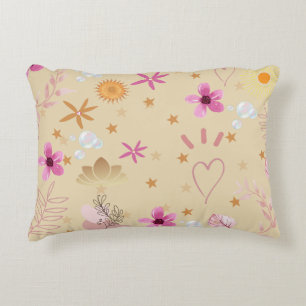 PINK AND BEIGE THROW PILLOW