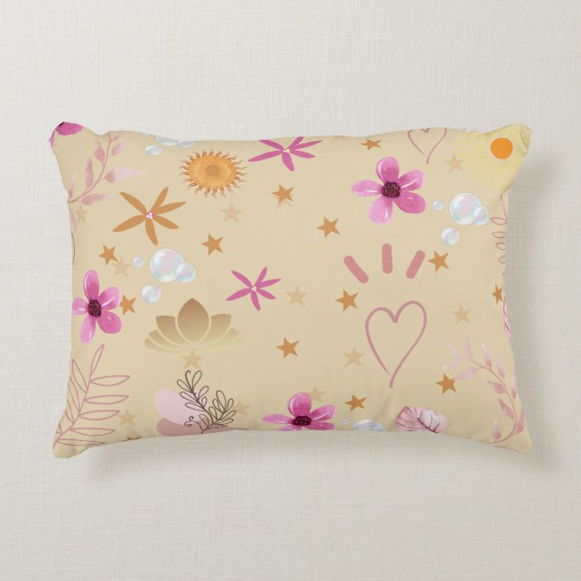 PINK AND BEIGE THROW PILLOW (Front)