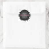 Pink and Black 1.5" Round Bat Mitzvah Sticker (Bag)