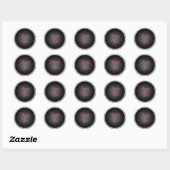 Pink and Black 1.5" Round Thank You Sticker (Sheet)