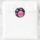 Pink and Black 1.5" Round Thank You Sticker (Bag)
