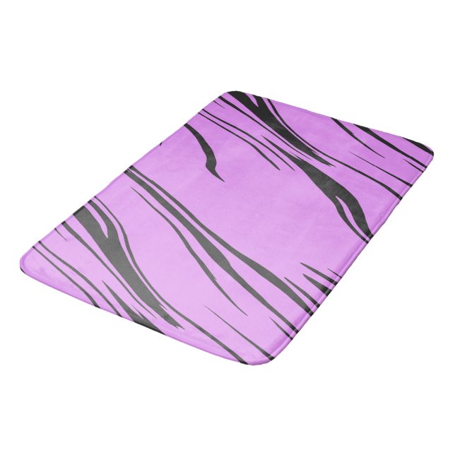 Pink and Black abstract Bath Mat (Angled)