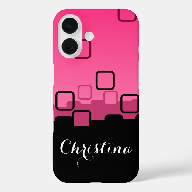 Pink and Black Abstract Case-Mate iPhone Case (Back)