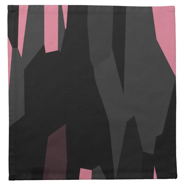 pink and black abstract    cloth napkin (Front)