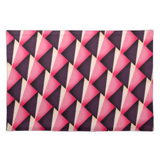 Pink and black abstract geometric pattern cloth placemat