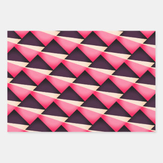 Pink and black abstract geometric pattern wrapping paper sheets