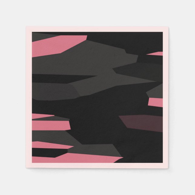 pink and black abstract    napkins (Front)