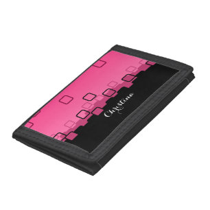 Pink and Black Abstract Trifold Wallet