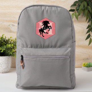 Pink and Black Abstract Unicorn Monogram Patch
