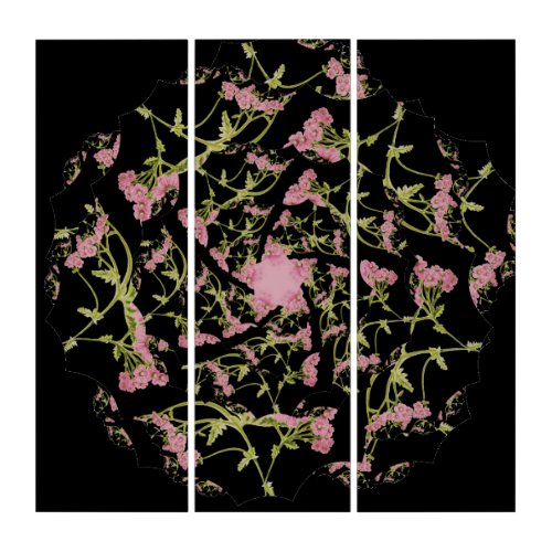 Pink and black Achillea fractal art