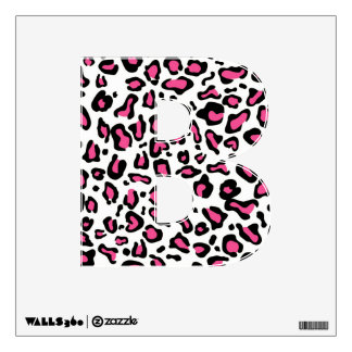 Pink and Black Animal print Initial Wall Decals