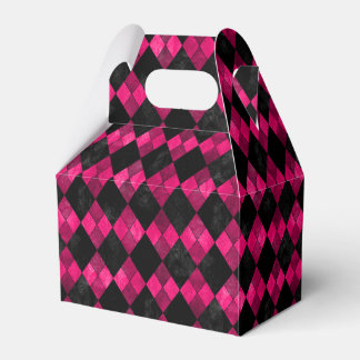 Pink and Black Argyle Party Favor Box